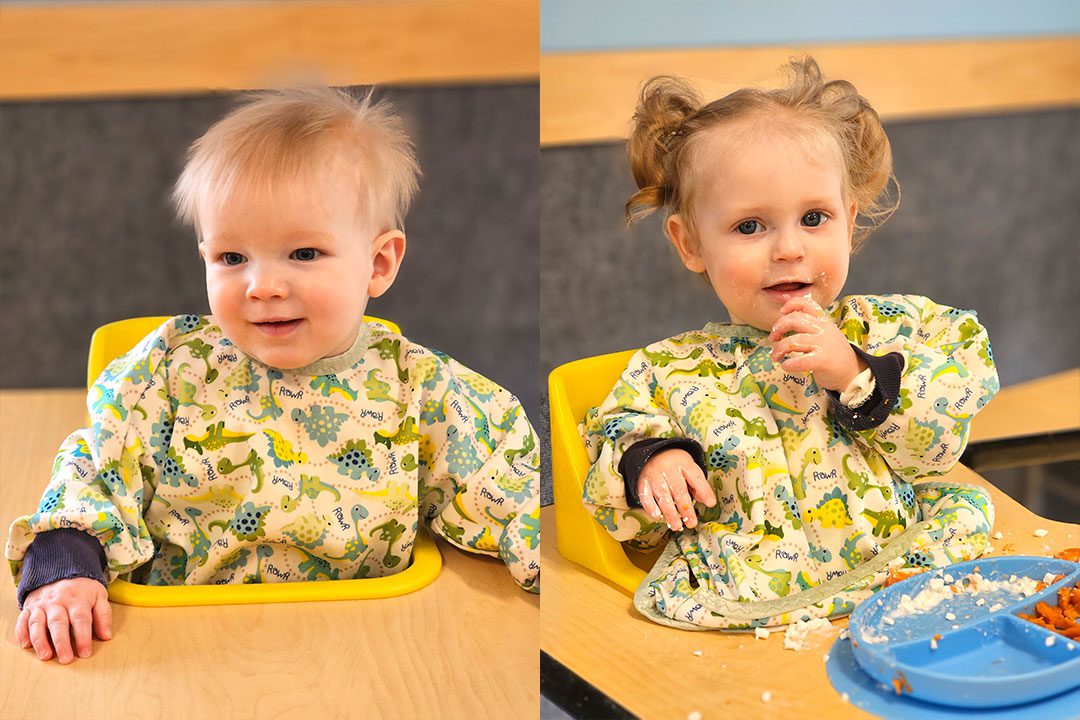 Early Advantage - Children wearing custom made bibs during lunch