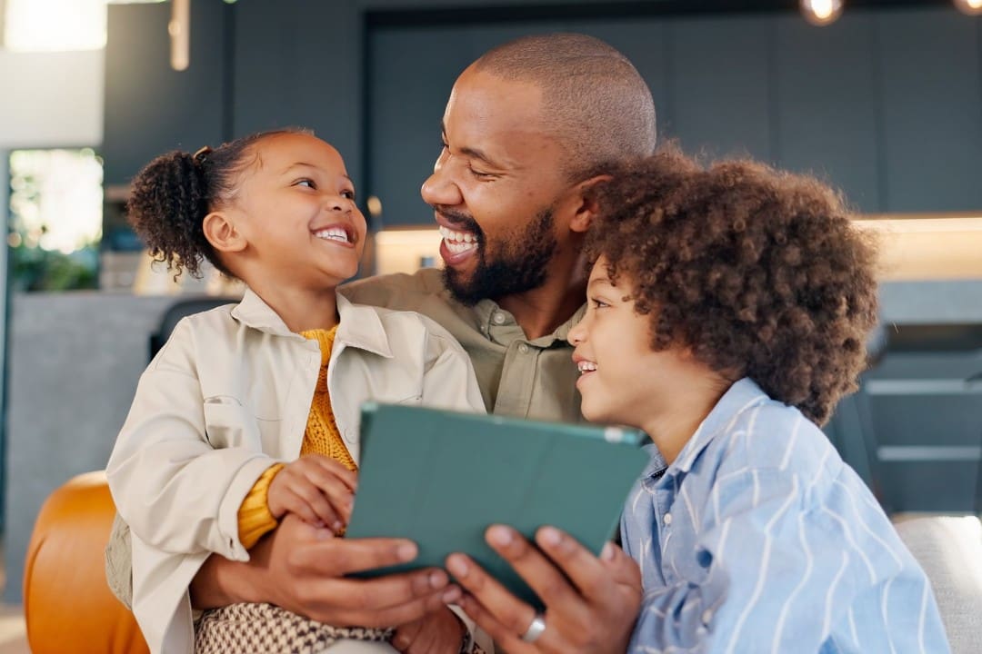 Healthy emotional regulation in early childhood is critical Father teaching kids healthy emotional regulation